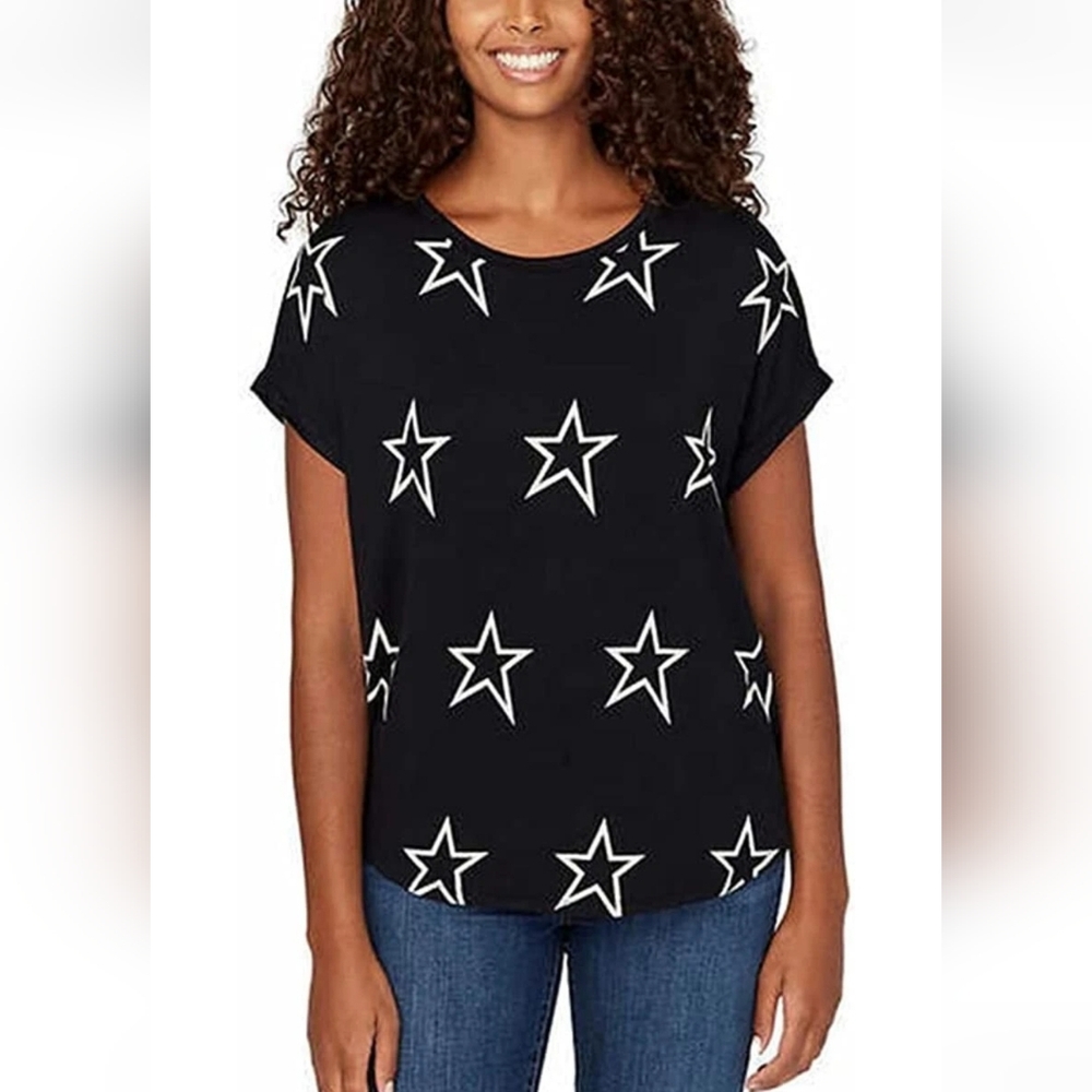 Buffalo David Bitton Black Boxy Oversized T-Shirt Women's Size 2X